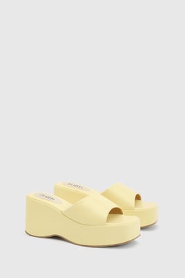 Faith: Bethanie Faux Leather High Wedge Sandals