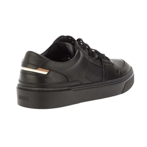 Boss Heren Gary Leren Platte Trainers (Zwart)
