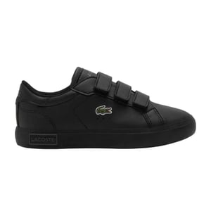 Lacoste Powercourt leren sportschoenen voor kinderen (Zwart)