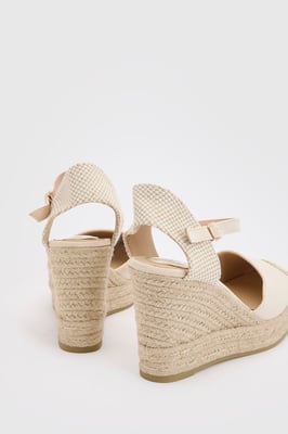 Elaina Textile Closed Toe Strap Wedges