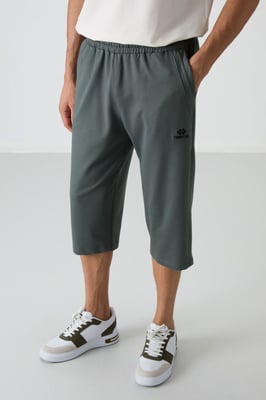 Heren Mid-waist Wijde Capri Korte Broek