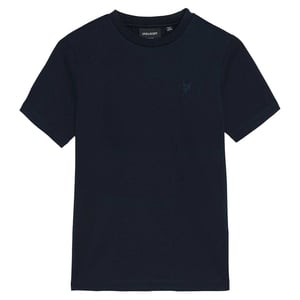 Lyle & Scott T-shirt voor kinderen met geborduurde motieven in dezelfde kleur (Donkere marine)