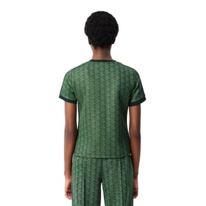 Lacoste Dames/Dames Monogram Jacquard Slim T-shirt (Groen)
