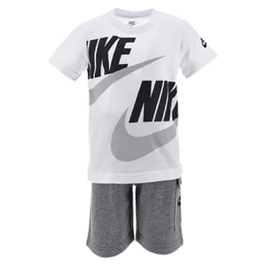 Nike Barn Wordmark T-shirt och Shorts-set (Karbonsmelera)