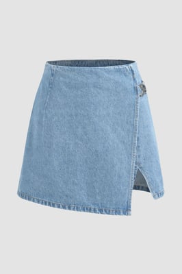 Högmidjade denimshorts