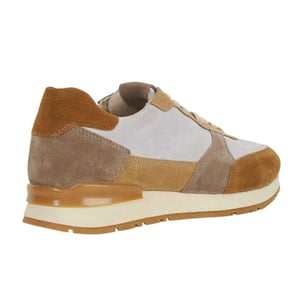 Dune London Heren Treaty Suède platte schoenen met structuur (Taupe)