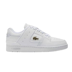 Lacoste Heren Court Cage Leren Trainers (Wit Goud)