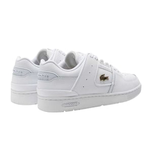 Lacoste Heren Court Cage Leren Trainers (Wit Goud)