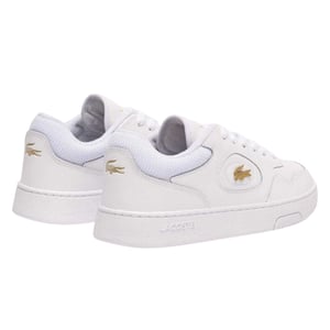Lacoste Lederen platte sportschoenen voor dames (Wit/Goud)