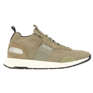 Boss Gebreide herenschoenen met logo (Groen)