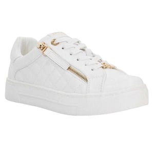 Dune London Dames/Dames Eisel Quilted Side Zip Flatform Trainers (Wit)