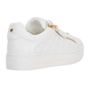Dune London Dames/Dames Eisel Quilted Side Zip Flatform Trainers (Wit)