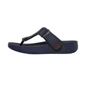 FitFlop Heren Leren Teen Post Platte Sandalen (Marine)