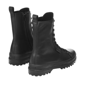 Superga Dames 2641 Alpina leren combatlaarzen (Totaal Zwart)