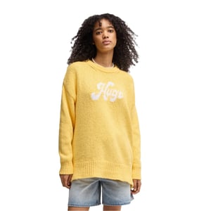 Hugo Dames/Dames Sareedi Oversized Sweatshirt met Belettering (Geel)
