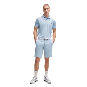 Boss Regular Polo Shirt Performance med kontrasterad logotyp för herrar (Lila)