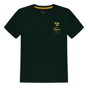 Farah T-shirt met logo en letters voor kinderen (Groen)