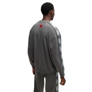 Hugo Heren-sweatshirt van katoen met 'Red Label'-logo (Grijs)