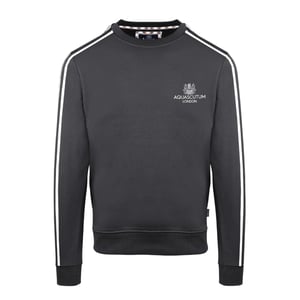 Aquascutum Mens London Double Stripe Sweatshirt (Antracit)