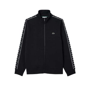 Lacoste Heren Gestreepte Volledige Rits Sweatshirt (Zwart)
