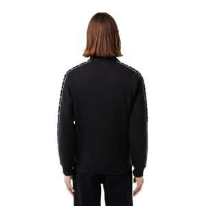 Lacoste Heren Gestreepte Volledige Rits Sweatshirt (Zwart)