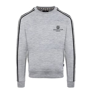 Aquascutum Mens London Double Stripe Sweatshirt (Grått)