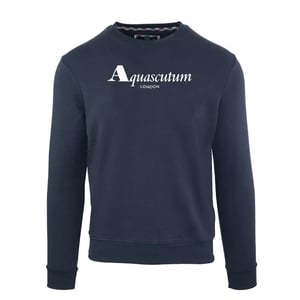 Aquascutum Heren Geribbelde Logo Sweatshirt (Marineblauw)