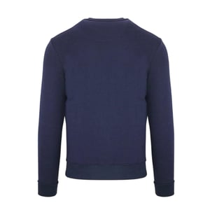 Aquascutum Herrar Randig Detalj Crew Neck Långärmad Sweatshirt (Marinblå)