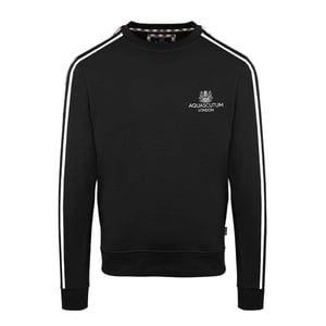 Aquascutum Sweatshirt med ribbad krage för herrar (Svart)