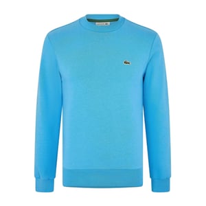 Lacoste Heren Sweatshirt met Geborduurd Logo Fleece Crew Hals (Blauw)
