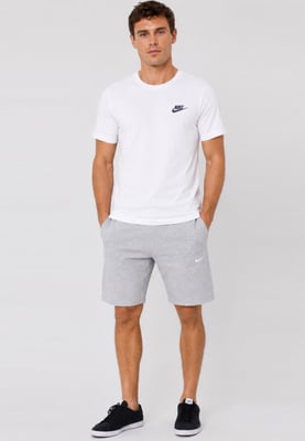 Nike Men's White T-Shirt & Grey Shorts Set | Casual Sportswear Outfit