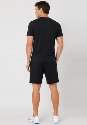 Nike Men's Black T-Shirt & Black Shorts Set | Casual Sportswear Outfit