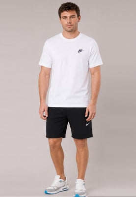 Nike Men's White T-Shirt & Black Shorts Set | Casual Sportswear Outfit