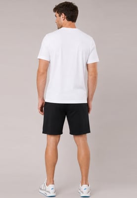 Nike Men's White T-Shirt & Black Shorts Set | Casual Sportswear Outfit