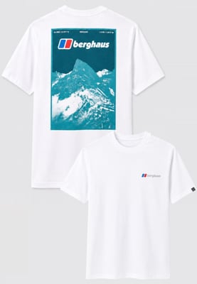 Berghaus Mens Threshold Peak T Shirt in White Green