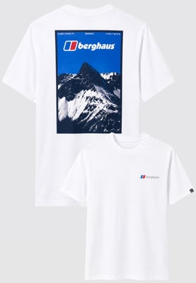 Berghaus Mens Threshold Peak T Shirt in White Blue