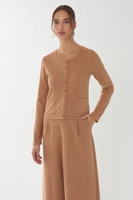 Button-Front Knit Cardigan