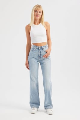 Höga midja raka jeans