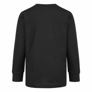 Nike Kinder-T-shirt met lange mouwen en 'Just Do It'-swoosh (Zwart)