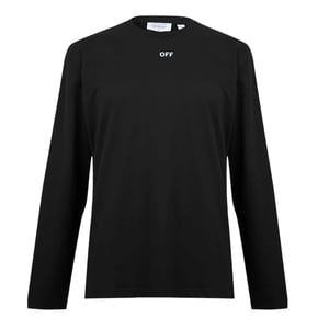 Off White Katoenen Crew Neck Regular T-shirt Heren (Zwart/Aqua)