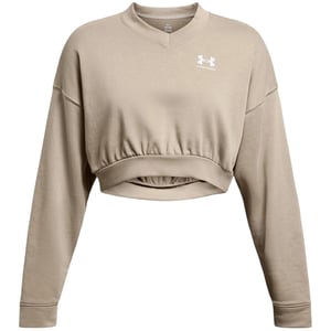 Under Armour Dames Rival cropped sweatshirt met ronde hals van badstof (Bruin)