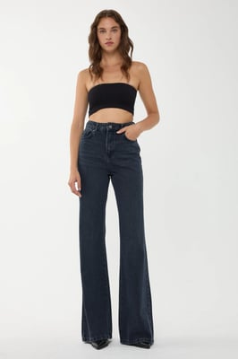 High Waist Wide Leg Denim Jeans