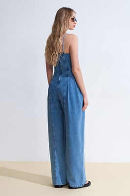 Wijd-Gemaakt Denim Jumpsuit