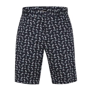 Boss Heren Chino Shorts met all-over print (Pastelblauw)