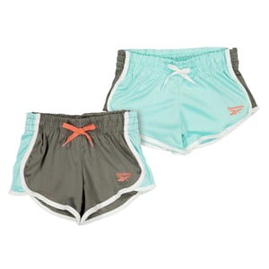 Reebok Jersey Shorts för flickor (Förpackning med 2 st) (Aruba Blue)