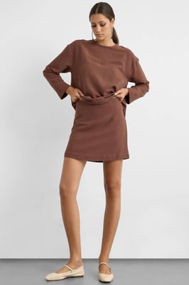 Linnenmix Chocoladebruine Rok