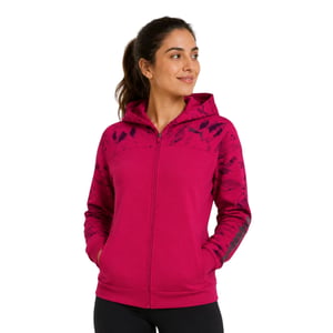 Puma Dames Urban Logo KwartRits Sport Volledige Rits Hoodie (Roze)