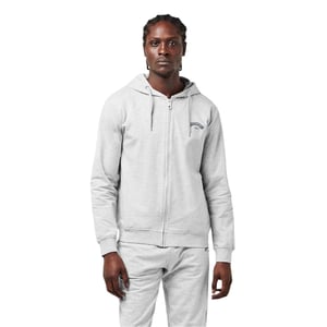 Aquascutum Herenhoodie met lange rits en getailleerd model (Grijze Melange)
