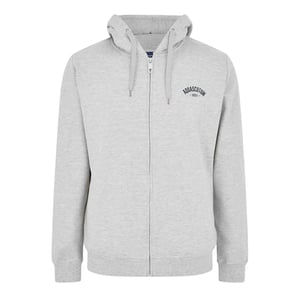Aquascutum Herenhoodie met lange rits en getailleerd model (Grijze Melange)