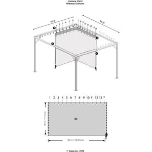 Sojag Gordijnen inclusief clips voor ventura paviljoen 1014 grijs